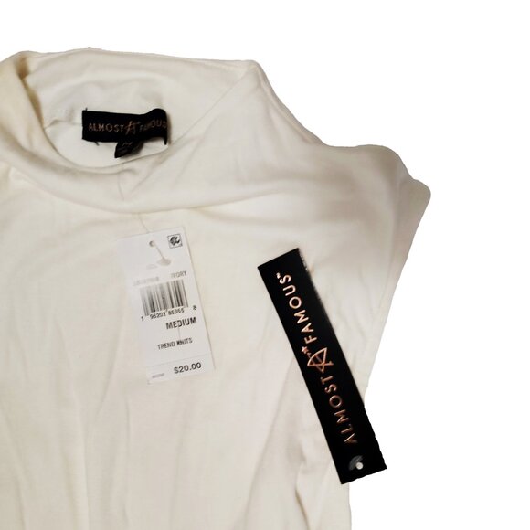 Almost Famous Juniors Funnel Neck Ruched Sleeveless Top - Picture 4 of 6